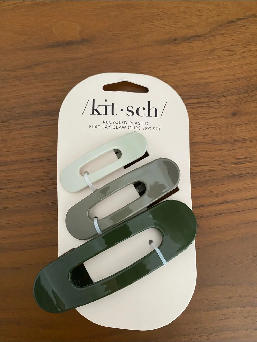 kitsch Kids Olive & Sage Green 3-Piece Flat Lay Claw Clip Set